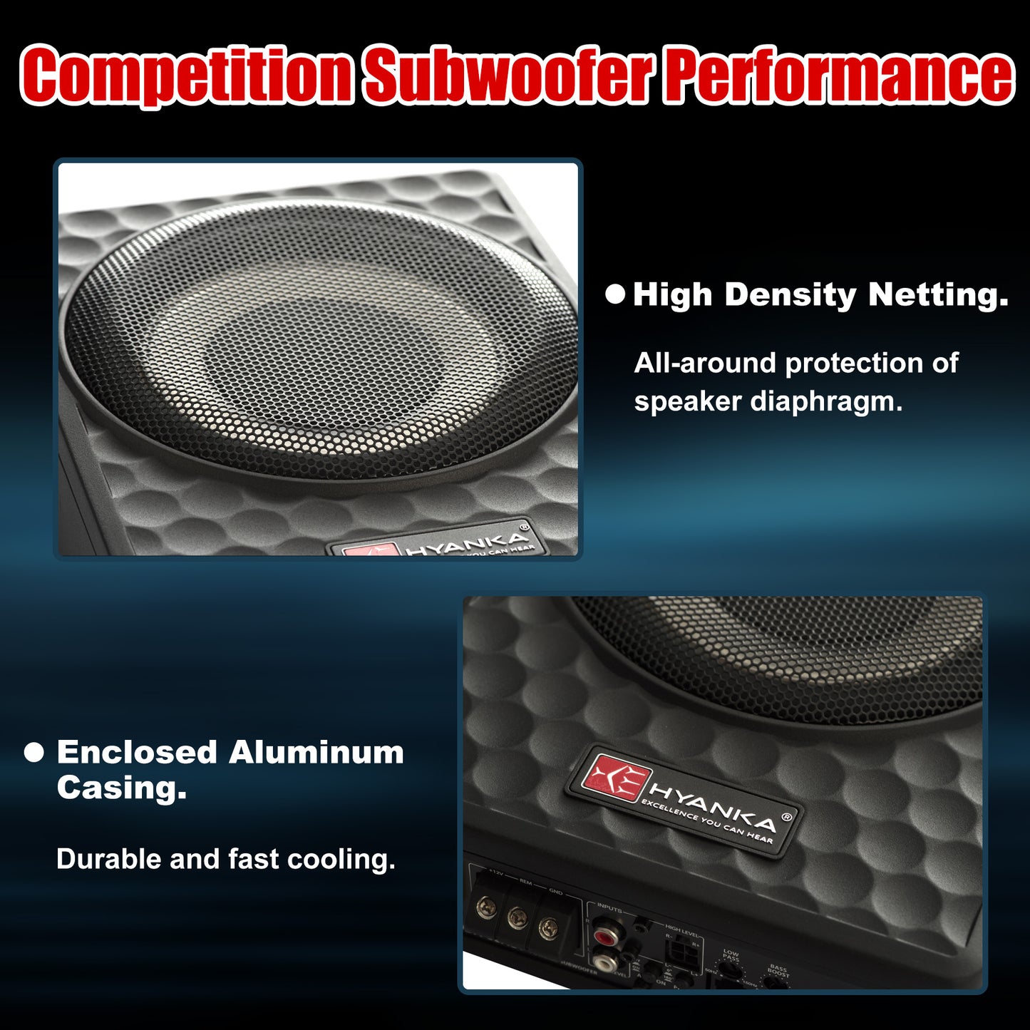 SODA-08ASW | 8" Amplified UnderSeat Subwoofer 100 Watt Rms