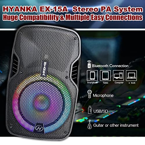 EX-15A | 15" 1200 Watt 2-Way Powered Bluetooth PA Speaker System