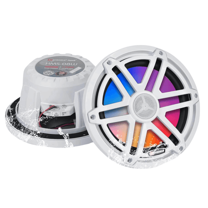 HMS-08W | 8" Full Range Boat Speakers 100 Watts Rms 4-Ohms - White