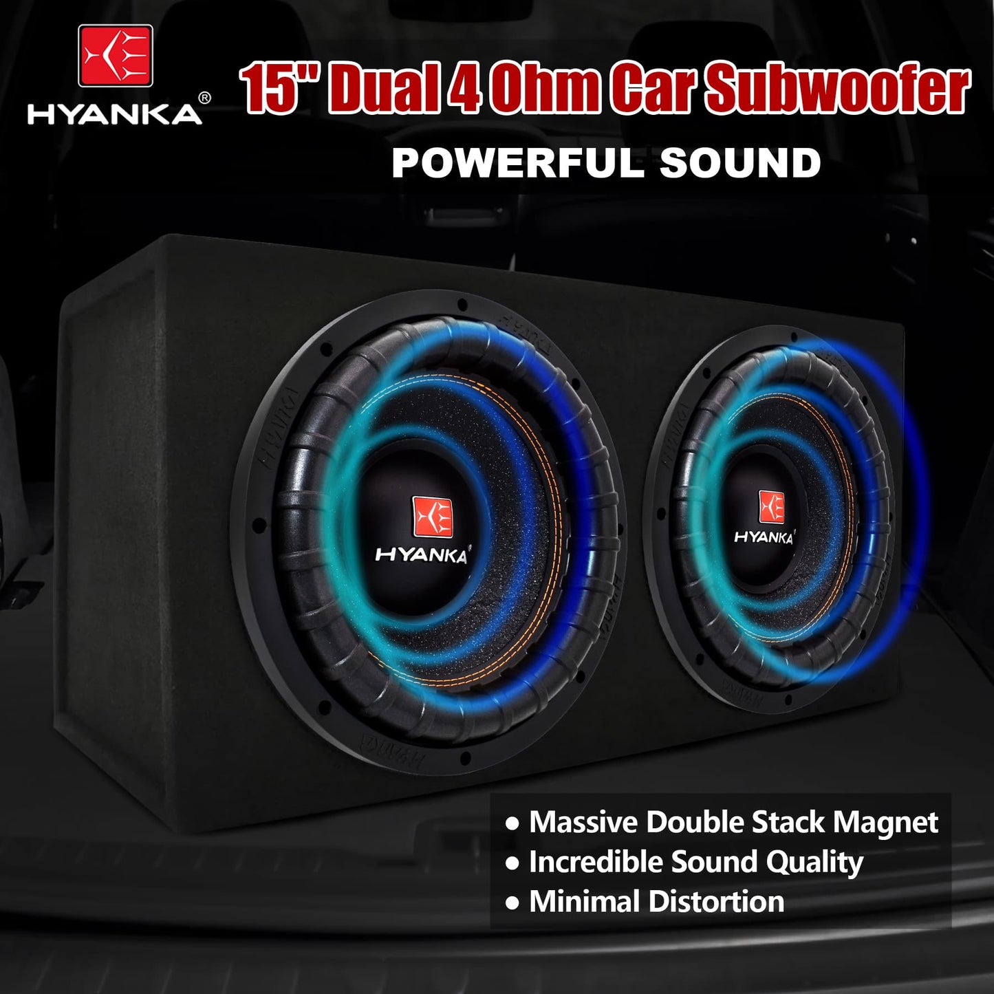 BSP-15-4 | 15" Car Subwoofer 1500 Watt Rms DVC 4-Ohms Black Aluminum Basket