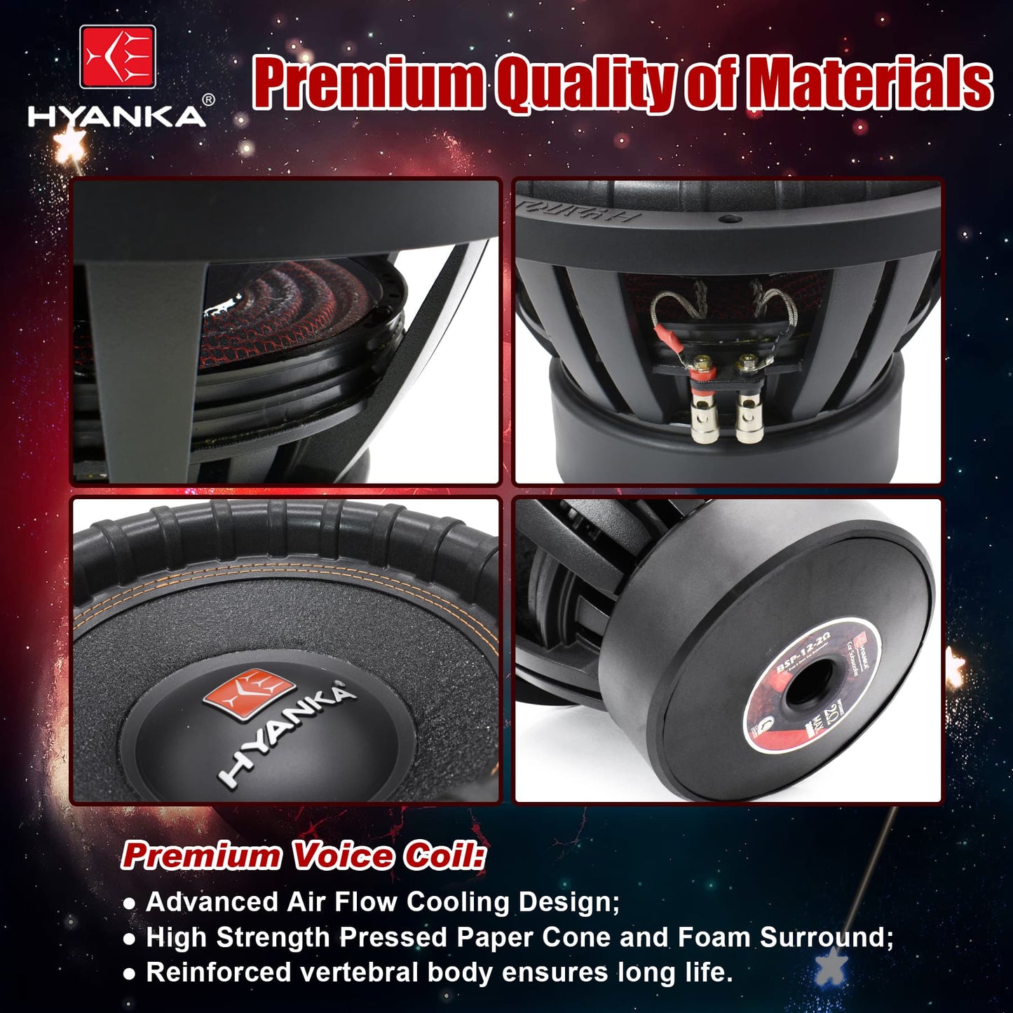 BSP-15-4 | 15" Car Subwoofer 1500 Watt Rms DVC 4-Ohms Black Aluminum Basket