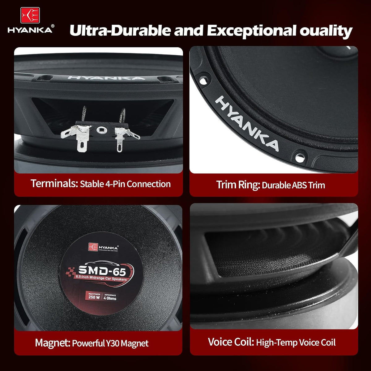 SMD-65 | 6.5" Midrange Car Speakers 120 Watts RMS 4-Ohms - Pair