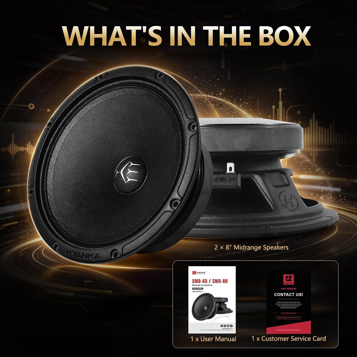 SMD-80 | 8" Midrange Car Speakers 150 Watts RMS 4-Ohm - Pair