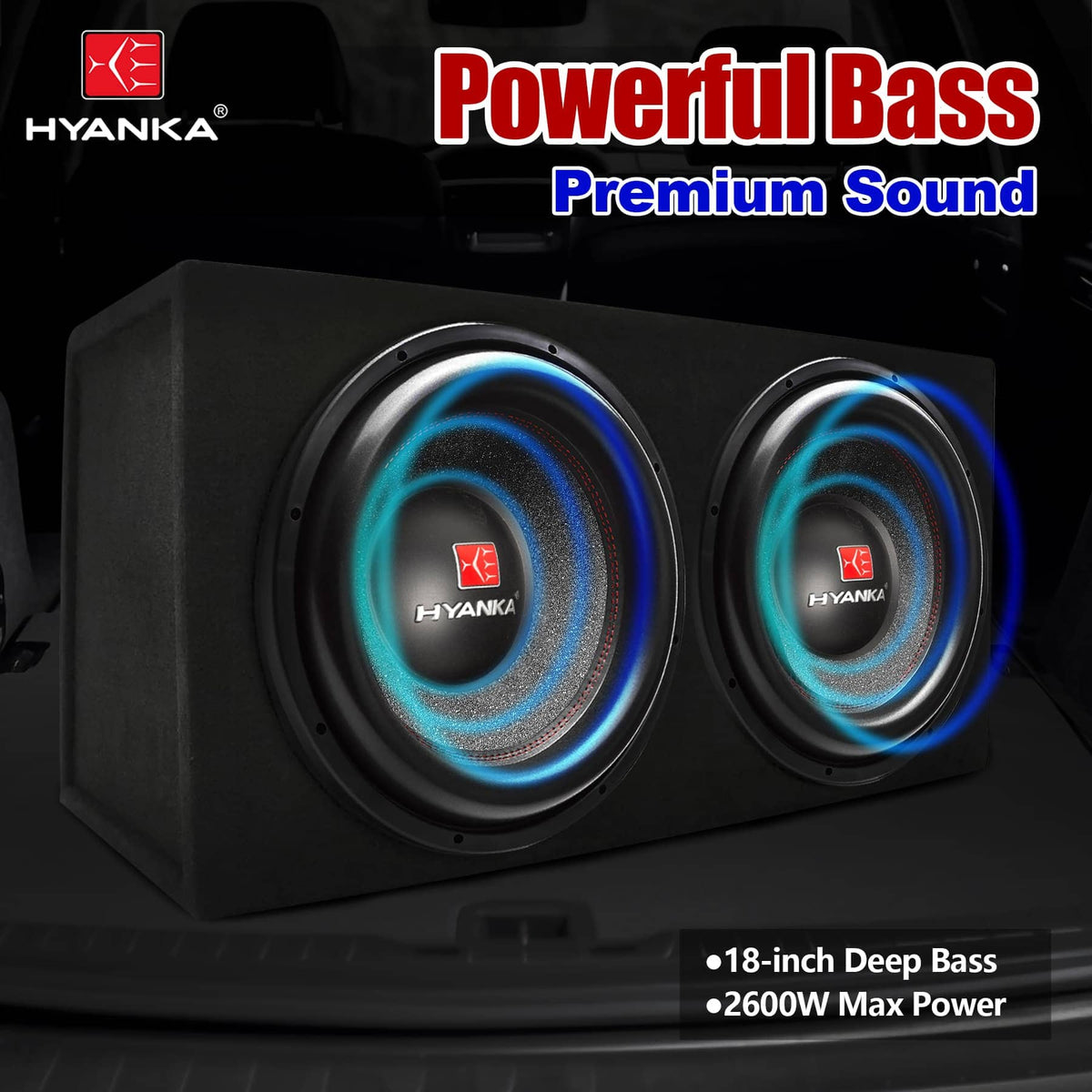 1300W 18 Inch DVC 2-Ohms Car Subwoofer Speaker - HYANKA