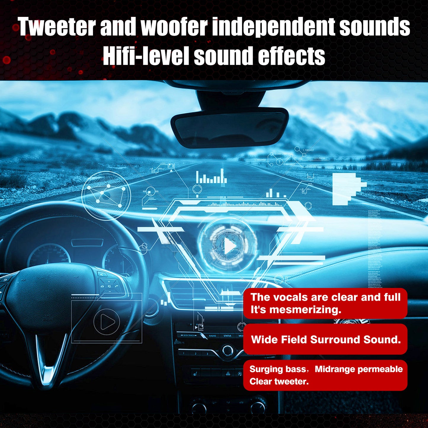 Tweeter and woofer ndependent sounds Hifi-level sound effects